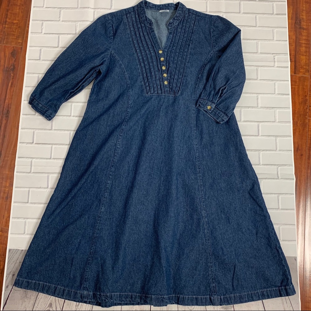 BLAIR jean denim dress pull-on short sleeves